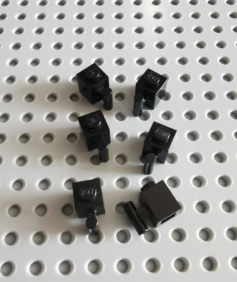 LEGO Baustein mit Griff 1x1 schwarz 6 Stück Black Brick Modified 2921 A006 - Bild 1 von 1