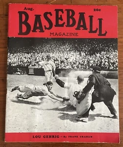 1941 AUG Baseball MAG Ted Williams Slides Home, Lou Gehrig story Red Sox Yankee - Picture 1 of 7