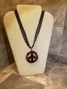 Peace Sign Necklace Costume Jewelry 8” Length new No Tags - Picture 1 of 5
