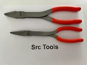 Snap-On Tools USA NEW 2pc Orange Soft Grip Needle Nose & Duck Bill Pliers Set - Picture 1 of 6