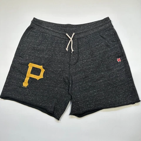 Homage Mens Pittsburgh Pirates Baseball Sweat Shorts Cotton Blend Gray Size XL Cover