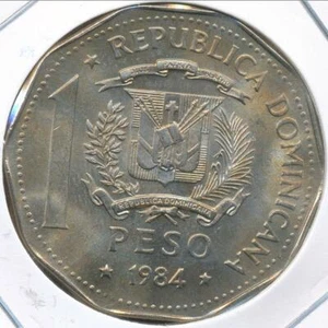 Dominican Republic, 1984(MO) One Peso - Choice Uncirculated - Picture 1 of 3