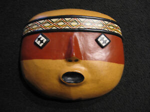 Pre-Hispanic Style Mask Handcrafted Ceramic Clay NOVICA Peru Art Nazca Aylas