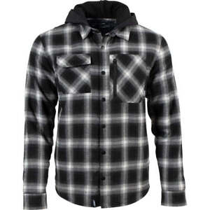 Open Box 509 Men's Tech Snowmobile Flannel Shirt Black And Gray Check - Large