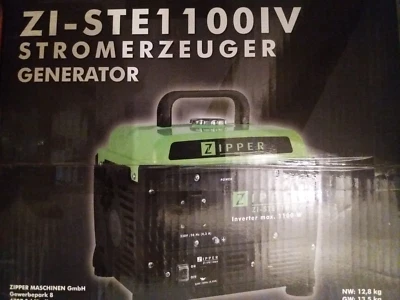 Zipper Maschinen Stromerzeuger Inverter ZI-STE1100IV 1,1 KVa Camping Generator - Bild 1 von 4