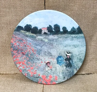 Amapolas Claude Monet en Argenteuil Melamina Trivet Arte Impresionista Hecho en Italia Foto 1 de 4
