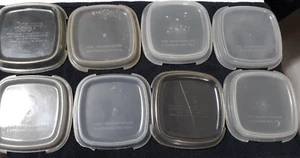 Tapas de plástico para refrigerador Corningware Petite Pan ligeramente dañadas P41 y P43 - Imagen 1 de 5
