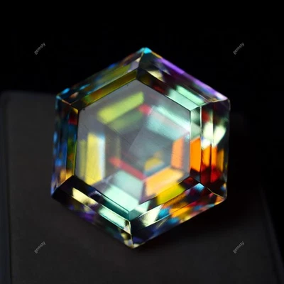 70.10 Ct Excellent Fancy Best For Big Size Ring Natural Mystic Quartz Rainbow - Image 1 of 4
