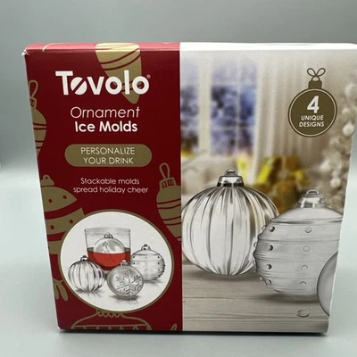 Tovolo Christmas Ornament Ice Molds  Set of 4 Tree Snowflake Holiday BPA Free - Image 1 of 4
