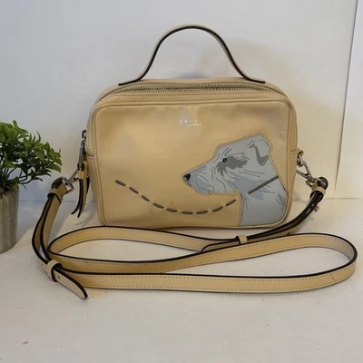 Radley London & Friends Fine Grain Leather Vanilla Yellow Crossbody Bag Dog Tan - Image 1 of 4