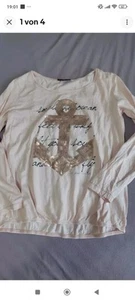 Damen T-Shirt 40/42 Anker,Rose, Pailletten..... - Bild 1 von 5