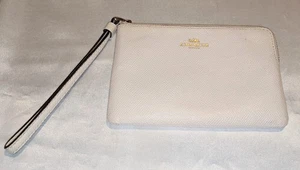 Coach Damen Eckreißverschluss Elfenbein Kieselleder Kalbsleder Minimalistisch 6" x 4" - Bild 1 von 11