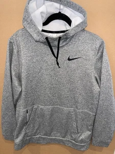 Nike Hoodie Mens Large Gray Therma-Fit Pullover Training Sweatshirt Swoosh Mint - Picture 1 of 5