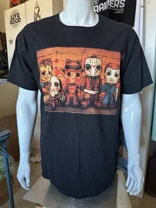 Camiseta Iglesia Películas de Terror Killer Line Up Negra Freddy Halloween Para Hombres XL USADA EN EXCELENTE ESTADO - Imagen 1 de 9