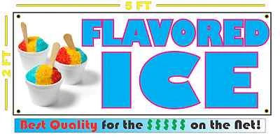 SUPERSIGNS INC. Full Color FLAVORED ICE Banner Sign XL Size Snow Cone snocone Shaved Ice Sno
