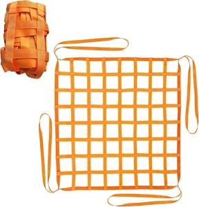 Safety Lifting Straps, Flat Nylon Sling Hoisting Net - 3.3' X 3.3'Ft Cargo Lifti - Picture 1 of 12