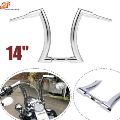 Manillar colgante cromado 14" Rise 2" Ape para Harley Touring Dyna Softail Sportster Foto 1 de 4