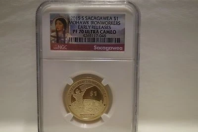 2015-S $1 Sacagawea Mohawk Ironworkers PF70 U/C E/R (NGC) - Image 1 of 4