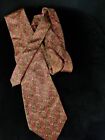 Retro Rene Chagal Knotted Knot Rope Neck Tie 100% Silk Rose Dusky Pink Yellow