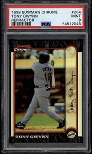 1999 Bowman Chrome Tony Gwynn #264 Refractor PSA 9 Mint POP 5 (Just 1 Higher)