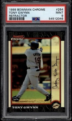 Bowman Chrome Tony Gwynn #264 1999 refractor PSA 9 como nuevo POP 5 (solo 1 más alto) Foto 1 de 2