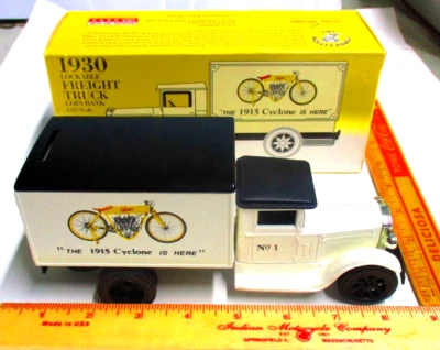 1915 Cyclone motorcycle toy truck vintage collectible old 1993 Ertl die-cast - Image 1 of 4