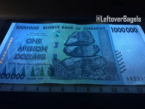 Zimbabwe 1 Million Dollar Bill Banknote Money Currency - Pre 100 Trillion Series Cover