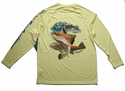 Camisa de Pesca Bimini Bay Outfitters LS HOOK'M Cabo Estilo Crew PECES ROJOS PECES ROJOS Foto 1 de 2