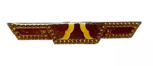 Französische Art Deco STIL Emaille Stab Brosche 2 5/8 Zoll Anstecknadel silberfarben Vintage 70er - Bild 1 von 7