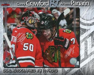 Corey Crawford & Artemi Panarin Dual signed Chicago Blackhawks 8x10 Photo -70511 - Picture 1 of 2