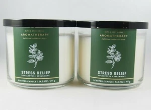 4x Bath Body Works Aromatherapie Stressabbau Eukalyptus Kerze 14,5oz Set - Bild 1 von 10