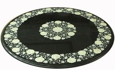 36" Marble Table Top pietra dura semi precious stones inlay work decor