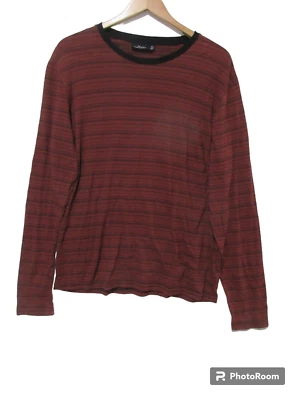 Camiseta Top Talla M DE COLECCIÓN MARC ANTHONY Para Hombres Marrón Rayas Hecha en EE. UU. Y2K L/S Foto 1 de 4