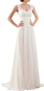 Wedding Dresses for Bride Sleeveless Lace Plus Size Bridal Gowns - Picture 1 of 6