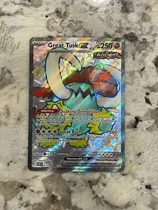 Pokemon Paldean Fates Shiny Great Tusk EX SVP072 Black Star Promo - Picture 1 of 2