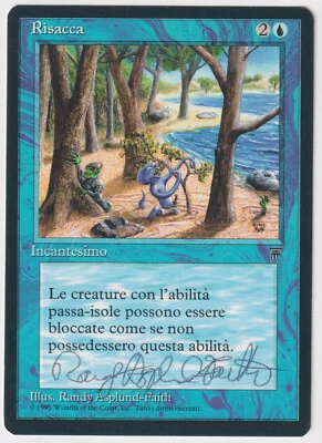Signed Italian Undertow NM Legends Artist Randy Asplund-Faith 1995 MTG Magic! - Image 1 of 2