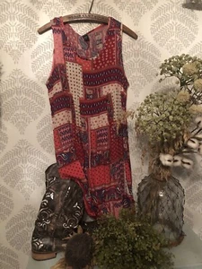 Women’s Apparel  Paisley print Short Sleeveless  Flowy Dress - Picture 1 of 3