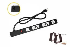 Tira de alimentación de metal Opentron protector contra sobretensiones 16 "6 salidas 3" cable de alimentación - Imagen 1 de 8