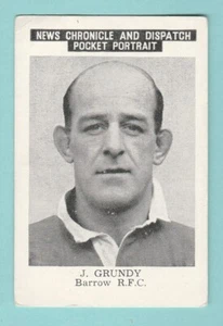 RUGBY  -  NEWS  CHRONICLE  -  J.  GRUNDY  OF  BARROW  R.F.C.  -  1955 - Picture 1 of 2