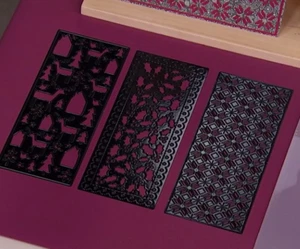 Diamond Press Set of 3 Winter Background Slimline Dies Cardmaking 776121 Deer - Picture 1 of 8