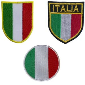 Parche bordado insignia bandera nacional italiana hierro coser apliques - Imagen 1 de 2