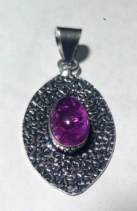 Amethyst Crack Crystal Gemstone Fashion Jewelry Pendent Cts 27 S 1.5 Inch "A4805 - Picture 1 of 5