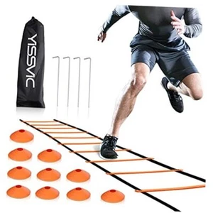  Agility Ladder and Cones 20 Feet 12 Adjustable Rungs Fitness Speed 20 feet - Picture 1 of 7