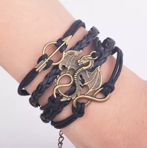 Pulsera Brazalete Juego de Tronos Cuerda Dragon Targaryen Leather Cuero - Imagen 1 de 3