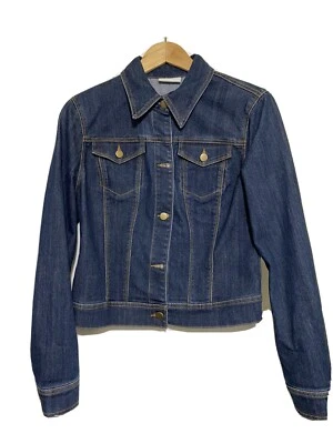 Chaqueta vaquera para mujer NEW YORK & COMPANY talla S botón delantero azul denim Foto 1 de 4