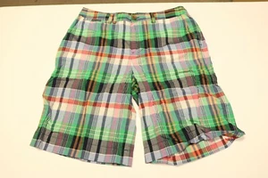 EUC Polo Ralph Lauren Red Green White Blue Plaid Shorts Boys 16 Worn Once - Picture 1 of 5