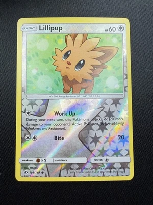 Lillipup 103/149 Reverse Holo – Sun & Moon Base Set – Near Mint NM – Pokemon TCG - Image 1 of 3