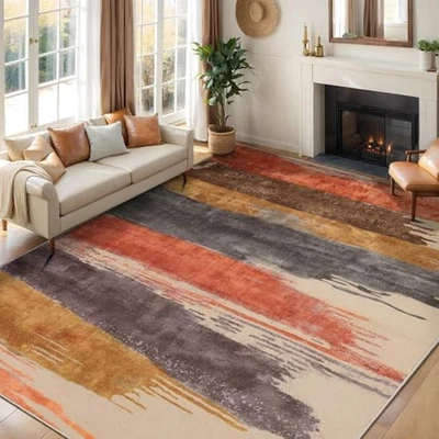  Modern Abstract Rug for Living Room, 5'x7' Machine Washable Area Rug Non-Slip  - Image 1 of 4