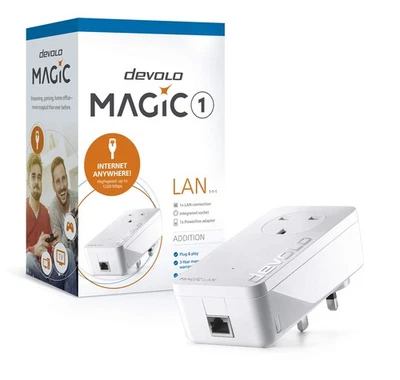 devolo 8289 Magic 1-1200 LAN Add-on Powerline Adapter,Stable Home Working, High  - Bild 1 von 4