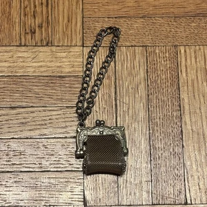 Vintage Miniatur Chatelaine Mesh Geldbörse mit Kettengriff - Bild 1 von 8